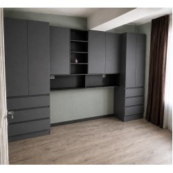 Mobilier pentru dormitor Antracit Mat cu dulapuri laterale și spațiu pentru pat   A-101